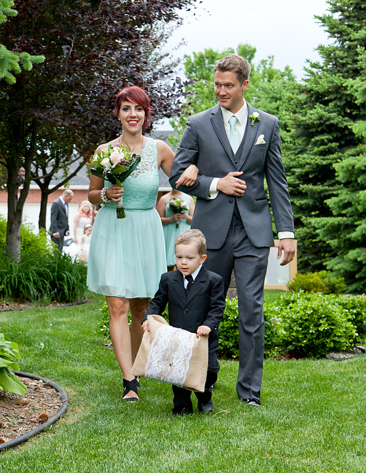 Ring Bearer, Bridesmaid Nathalie and Brides brother one of the Groomsmen