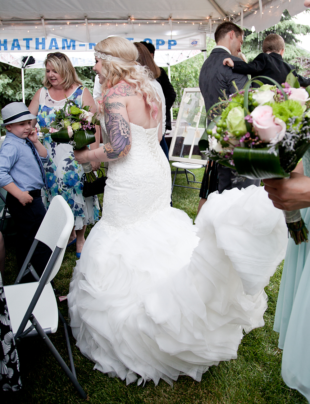 Brides beauiful train